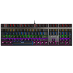 RAPOO 雷柏 V700S 合金版 108键 有线机械键盘 黑色 雷柏黑轴 混光
