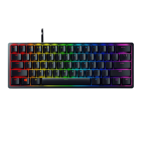RAZER 雷蛇 猎魂光蛛迷你版 61键 有线机械键盘 酷黑 雷蛇红轴（线性光轴） RGB