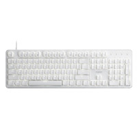 RAPOO 雷柏 MT710 104键 有线机械键盘 白色 雷柏红轴 单光
