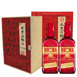 YONGFENG 永丰牌 北京二锅头 红方 小方瓶 42%vol 清香型白酒 500ml*2瓶 礼盒装