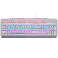 RAPOO 雷柏 GK500 朋克版 104键 有线机械键盘 白色 雷柏红轴 混光