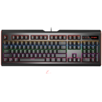 RAPOO 雷柏 V500L 104键 有线机械键盘 黑色 雷柏红轴 混光