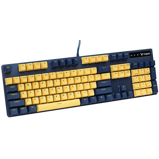 RAPOO 雷柏 V500PRO黄蓝版 机械键盘 PBT键帽 黑轴