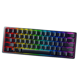 RAZER 雷蛇 猎魂光蛛 迷你版 87键 有线机械键盘 黑色 雷蛇红轴（线性光轴） RGB