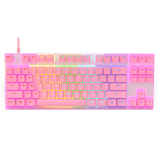MOTOSPEED 摩豹 CK82 87键 有线机械键盘 粉色 高特青轴 RGB