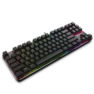 RAPOO 雷柏 V500RGB 合金版 87键 有线机械键盘 黑色 雷柏黑轴 RGB