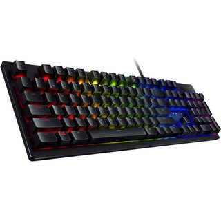 RAZER 雷蛇 猎魂光蛛 104键 有线机械键盘 黑色 光轴 RGB