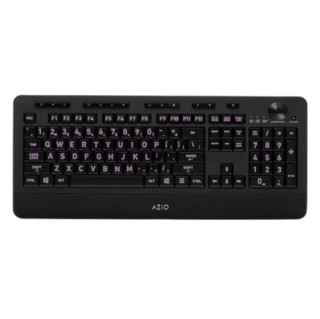 AZIO KB505U 104键 有线薄膜键盘 黑色 单光
