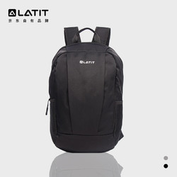 LATIT  双肩包 20L防水背包运动包男女14寸商务笔记本电脑包 书包旅行登山包便携易收纳 黑色