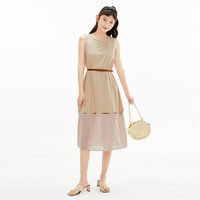 GIORDANO 佐丹奴 女士拼接镂空连衣裙 05460605