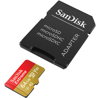 SanDisk 闪迪 Extreme 至尊极速移动系列 MicroSD存储卡 64GB（U3、V30、A2）