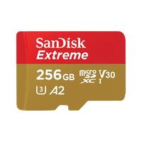 SanDisk 闪迪 256 内存卡 3 30 4 2 兼容运动相机和无人机存储Extreme 至尊极速移动系列 MicroSD存储卡 256GB（U3、V30、A2） 读速高达190MB/s