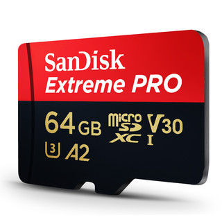 SanDisk 闪迪 Extreme PRO 至尊超极速系列 Micro-SD存储卡 64GB (UHS-I、V30、U3、A2)