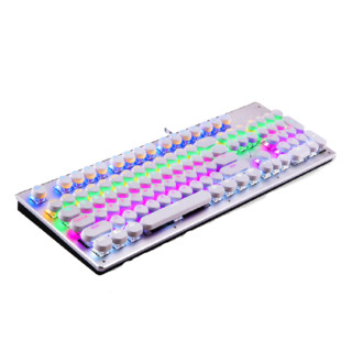 TECHNOLOGY 新盟 X9 朋克版 104键 有线机械键盘 白色 高特青轴 混光
