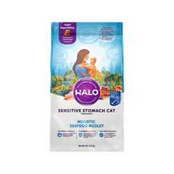 HALO 自然光环 美国进口Halo纯  敏感肠胃系列海鲜成猫粮6磅