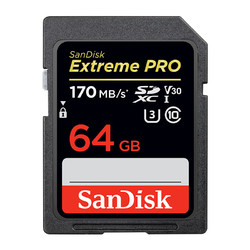SanDisk 闪迪 64GB SD存储卡 U3 C10 V30 4K 至尊超极速版内存卡 读速170MB/s 写速90MB/s 捕捉4K超高清