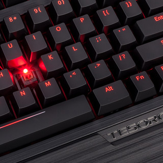 TESORO 铁修罗 杜兰朵 G1NL V2 104键 有线机械键盘 黑色 Cherry红轴 单光