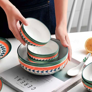 佳佰 美式叶子系列 陶瓷餐具 18件套