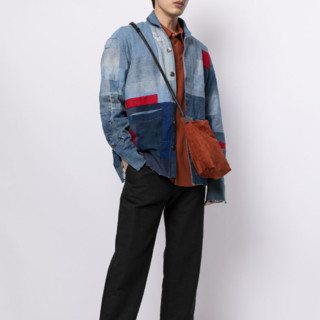 GREG LAUREN 男士补丁设计牛仔夹克 16357721 蓝色 NUM2