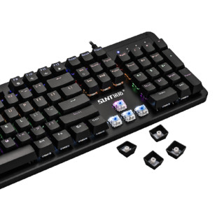 SUNT 讯拓 KB99 104键 有线机械键盘 黑色 国产青轴 混光