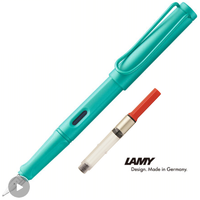 LAMY 凌美 狩猎者系列 钢笔 海水蓝 F尖+吸墨器