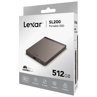 Lexar 雷克沙 SL系列 SL200 USB3.1移动固态硬盘 Type-C 512GB 灰色