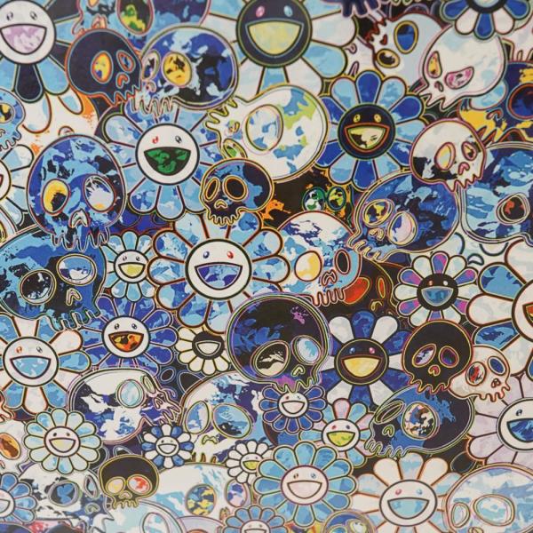 村上隆1962年零壹胶印平版画太阳花与骷髅头高32厘米宽265厘米