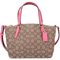 COACH 蔻驰 女士帆布单肩饺子包 F57830 IMLOP 卡其红色 小号