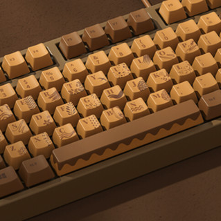 AJAZZ 黑爵 Chocolate Cubes 104键 有线机械键盘 巧克力色 FIRSTBLOOD粉轴 无光