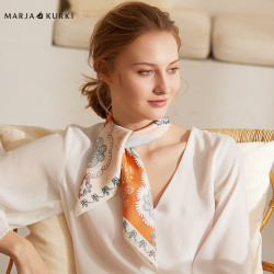 MARJA KURKI 玛丽亚古琦 真丝丝巾小方巾女百搭春秋薄时尚桑蚕丝围巾