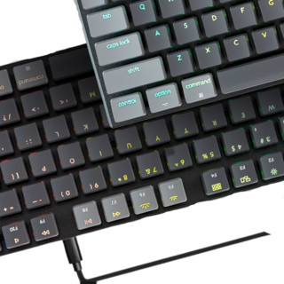 keychron K1 104键 蓝牙双模无线机械键盘 黑色 佳达隆矮青轴 RGB