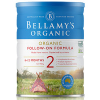 限新客：BELLAMY'S 贝拉米 较大婴儿配方奶粉 2段 900g/罐