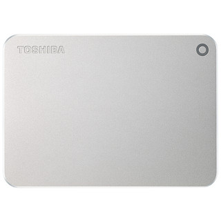 TOSHIBA 东芝 Premium系列 2.5英寸USB-C移动机械硬盘 USB3.0 2TB 尊贵银