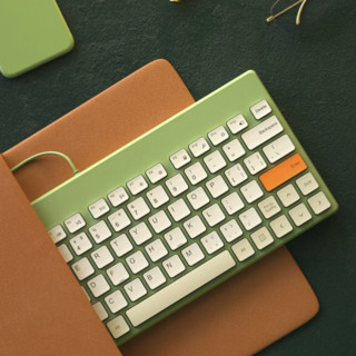 B.O.W 航世 K620U 79键 有线薄膜键盘 橙灰绿 无光