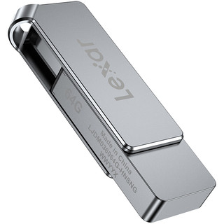 Lexar 雷克沙 M36系列 LJDM036064G-BNSNC USB 3.0 U盘 银色 64GB USB-A