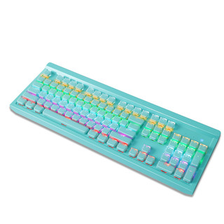 精晟小太阳 T680 104键 有线机械键盘 绿色 国产青轴 混光