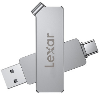 Lexar 雷克沙 D30C系列 LJDD30C256G-BNSNC USB3.1 U盘 银色 256GB USB-C/USB双口