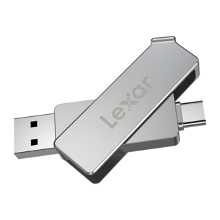 Lexar 雷克沙 D30C系列 LJDD30C064G-BNSNC USB3.1 U盘 银色 64GB USB-C/USB双口