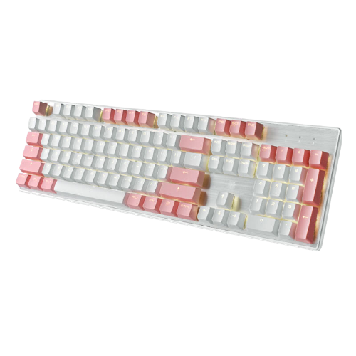 HEXGEARS 黑峡谷GK715s 104键有线机械键盘白粉色凯华BOX红轴单光【报价 