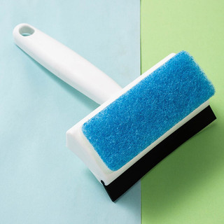 日本品牌SP SAUCE多功能家用清洁刷厨房灶台浴室地板瓷砖玻璃刮擦两用型海绵刷橡胶刮 蓝色一个