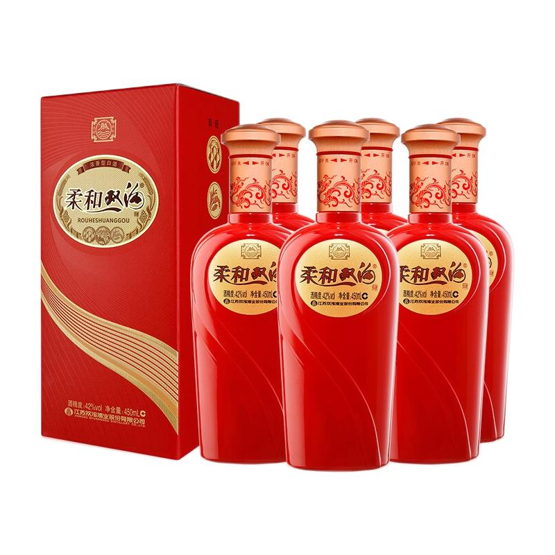 柔和双沟红精品系列42度450mL 6瓶整箱装