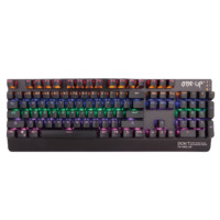 BASIC 本手 K8 104键 有线机械键盘 黑色 国产青轴 混光