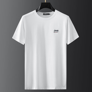 JEEP/吉普 夏季新款时尚休闲男士T恤时尚短袖上衣 XL 白色