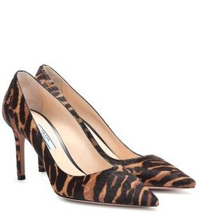 Prada Animal-print calf-hair pumps