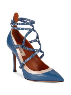 VALENTINO Love Latch Ankle-Strap Leather Pumps