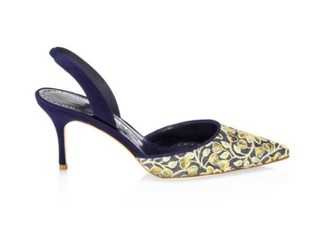 Manolo Blahnik Carolyne Brocade Slingbacks