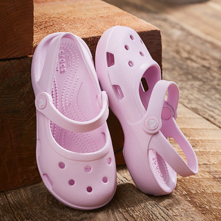 Crocs儿童凉鞋 卡骆驰夏季女童玛丽珍小公主宝宝洞洞鞋 23 芭蕾粉