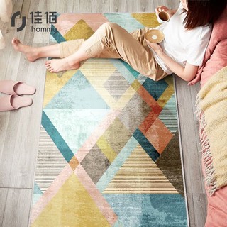佳佰新中式 地垫 床边毯 卧室地毯 小地毯 亨瑞 80*150cm