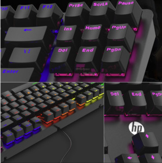HP 惠普 K10GL 键盘+ 暗影旗舰版 鼠标 有线键鼠套装 黑色