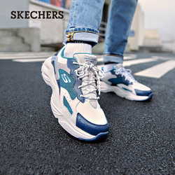 SKECHERS 斯凯奇 Skechers斯凯奇 夏季新品时尚绑带休闲运动鞋 校园鞋复古老爹鞋熊猫鞋237000 海军蓝色/多彩色/NVMT 39